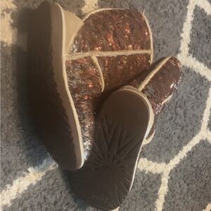 Sparkly UGG boots worn